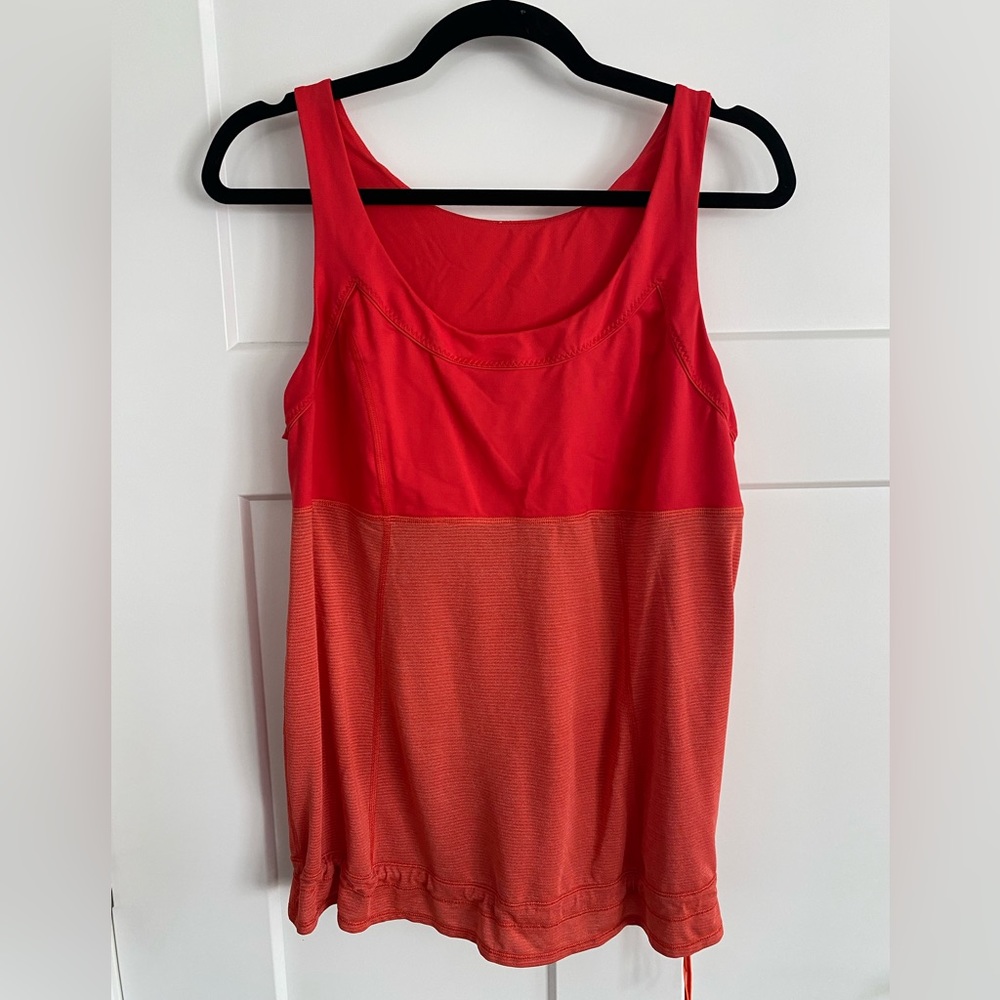 Lululemon Ta Ta Topper Tank Top Toggle Yoga Drawstring Love Red Women’s Sz Large